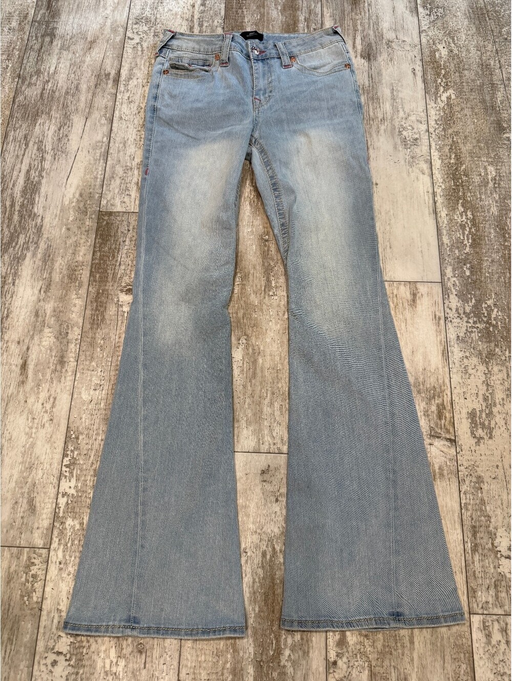 True Religion Joey Womens 27 Flare Jeans Light Wash Y2K